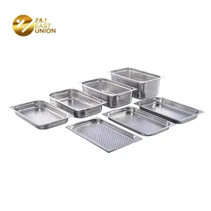 Perforated GN gastronorm pan stainless steel food tray