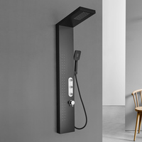 SS304 panneau de robinet de douche colonne de douche noire murale système de pluie columna ducha mitigeur de salle de bain avec douche