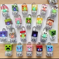 Porte-clés tendance en plastique anti-stress à pression, avec éclairage de touches de clavier mécanique et design 3D premium