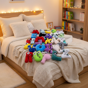 Giocattolo di Peluche Colorato con Alfabeto e Numeri da 20cm, Vendita all'Ingrosso, Giocattolo Educativo per l'Apprendimento della Matematica e dell'Inglese, con Imbottitura in PP, Tipo Borsa per Bambini - Product Image 2