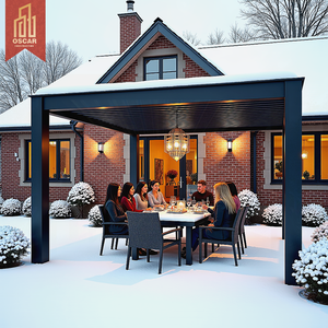 Cubierta para Pérgola con Estructura con Recubrimiento en Polvo y <span class=keywords><strong>Madera</strong></span> Tratada a Presión Natural, Resistente a Roedores, para Patio, Balcón o Terraza - Product Image 1