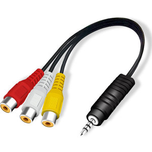 สายเคเบิล 3.5 มม. ถึง 3Rca Av แบบตัวผู้ต่อตัวเมียสำหรับการเชื่อมต่อเสียงและวิดีโอของกล่องรับสัญญาณ - Product Image 1