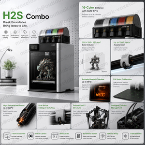 Meilleur <span class=keywords><strong>prix</strong></span> pour l'imprimante 3D Bamboo Lab H2S Combo, vente en gros, FDM, haute vitesse, nivellement automatique, 600 mm/s, écran tactile, système AMS - Product Image 5
