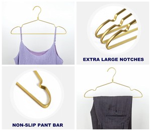 <span class=keywords><strong>Appendiabiti</strong></span> in Alluminio <span class=keywords><strong>Oro</strong></span> Opaco, Robusti Portabiti in Metallo per Camicie e Vestiti, Supporto per Pantaloni in Metallo Resistente - Product Image 3