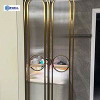 Paravents contemporains de luxe en acier inoxydable découpé au laser - Imperméables, pliables, multifonctionnels, cloisons intérieures, placage PVD