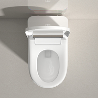 Cuvette allongée debout au sol en céramique intelligente de haute technologie fonction de télécommande monobloc automatisée pour hôtels salles de bain