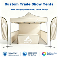 Tente de salon professionnelle 3x3m à structure carrée en aluminium, tissu Oxford 420D, logo personnalisé, publicité pour événements, directement de l'usine