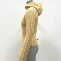Hanne – Pull décontracté tricoté à manches longues et col rond, couleur unie, avec capuche fantaisie pour femme – Personnalisation OEM & ODM – Haute Qualité