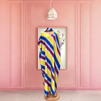 Robe Dashiki Imprimée Respirante Grande Taille, Robes Africaines pour Femmes Musulmanes, Tenue Traditionnelle en Polyester pour Soirée, Femme Boubou