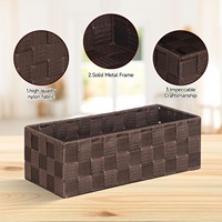 Paniers de rangement tissés en nylon pour l'organisation de paniers cubiques Conteneur Boîtes de rangement assorties pour garde-manger Étagères de bureau Salle multimédia