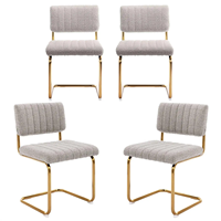 Chaise de salle à manger moderne en or design ergonomique de refroidissement pour la maison hôtel banquet école villa en cuir métal bois tissu