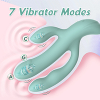 Jouet sexuel triple moteur OEM & ODM pour femmes, stimulation du point G, clitoridienne et anale en silicone, 7 modes de vibration avec plug anal flexible, IPX6