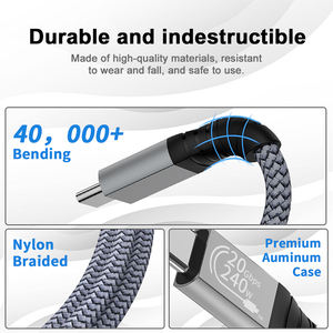 USB3.2 Type C naar Type C 90 graden rechtshoekige 4K60 video- en audiokabel, 20GB Gen 2 snelladen, Type C mannelijk naar vrouwelijk datakabel - Product Image 3