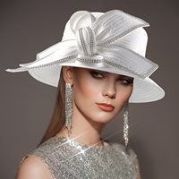 Chapeau fascinateur moderne et charmant, très vendu, élégant, avec diamants, polyvalent, chapeau haut de forme, pour fête du thé, église, pour femmes, décoration de danse