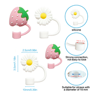 Offre Spéciale : Embouts de Paille en Silicone en Forme de Fleur de 10 mm avec Couvercles pour Gobelets de 30 oz et 40 oz – Ensemble Stane
