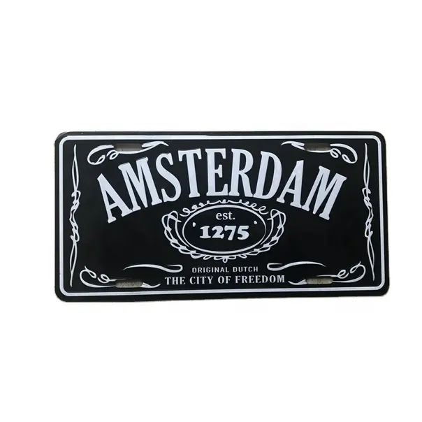 Amsterdam Promotion Tourist Souvenir 15*30 cm geprägtes Nummern schild