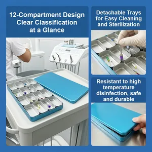 Estuche de Esterilización Dental con 12/16 Compartimentos, Caja de Desinfección para Fresas Dentales, Organizador Reforzado para Fresas Endodónticas - Product Image 3