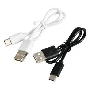 Kabel USB Tipe C, kabel pengisi daya hitam sinkronisasi Data untuk Samsung/HTC/Nexus/LG 30CM