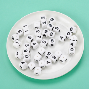 <span class=keywords><strong>Cadena</strong></span> de <span class=keywords><strong>Chupete</strong></span> con <span class=keywords><strong>Nombre</strong></span> Personalizado DIY de 12 mm, Cuentas de <span class=keywords><strong>Silicona</strong></span> con Números del 0 al 9 para Bebés - Product Image 3