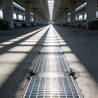 Grille de tranchée en acier galvanisé robuste pour le stationnement routier, les zones industrielles et le drainage des eaux pluviales