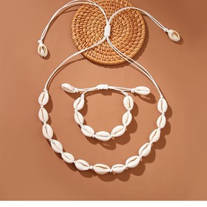 Seashell Necklace And <b>Bracelet</b> Set For Women Beach Style <b>Shell</b> Jewelry Gift Fashion Accessory - Product Image 4