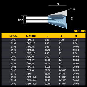 HUHAO木工彫刻ビット小さなアリ溝スロットテノーニングフライスカッターアリ溝ルータービット - Product Image 6