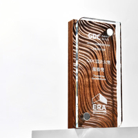 Nouveau design de trophée en bois, plaque de récompense en verre cristal, trophée MH-LJ0036