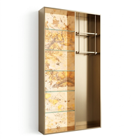 Étagère modulaire en acier inoxydable, panneau géométrique rétroéclairé, étagère en verre, unité de rangement pour boutique de détail, salle d'exposition, décoration murale