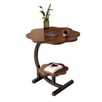 Table basse moderne en métal avec étagère de rangement pour chambre à coucher, salon - Petite table d'appoint