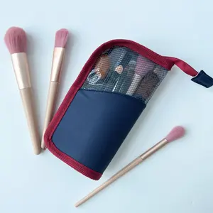 独立式小拉链化妆刷架立式化妆盒网pvc袋旅行洗漱包