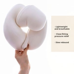 Oreiller de voyage en U portable avec mousse à mémoire de forme, sensation rafraîchissante, soutien du cou pour les voyages, le bureau, la sieste, les hôtels et le camping - Product Image 4