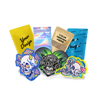 Sachets en plastique personnalisés de forme irrégulière, 3,5g, en aluminium, anti-odeur, découpés sur mesure, avec fermeture éclair CR, étanches, en Mylar, à fond plat