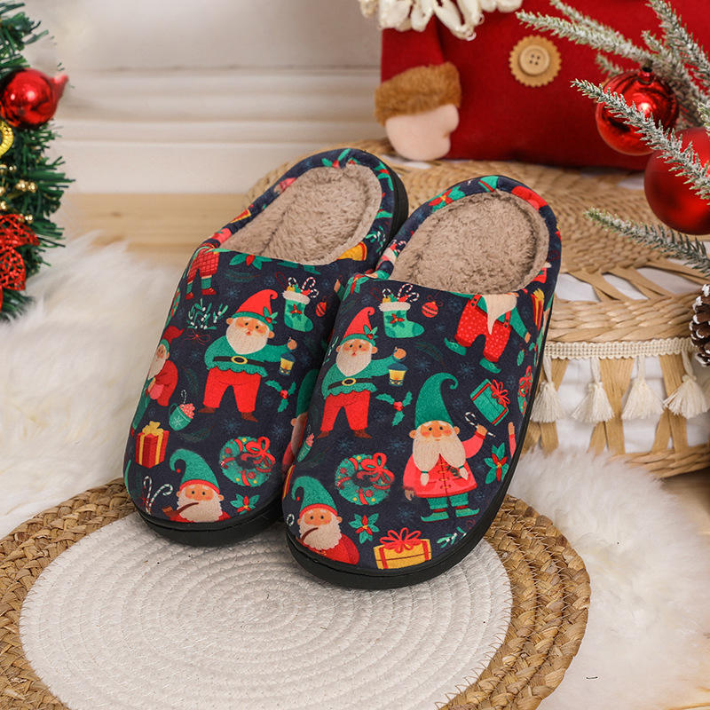 Indoor Slippers Father Christmas Slippers Soft Fluffy Santa Claus