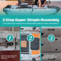 Kayak de pêche modulaire à pédales motorisé, design amovible pour la pêche en eau vive, 2 sections, PE HDPE, certifié CE, durable, écologique 1