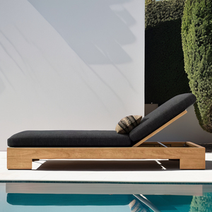 Mới đến đồ nội thất sang trọng Patio vườn ghế sofa vườn bộ gỗ rắn gỗ tếch <span class=keywords><strong>wicker</strong></span> phòng chờ Chaise phơi nắng - Product Image 3