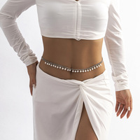 Chaîne de corps de haute qualité, style bohème africain, plaquée platine, en alliage de zinc, ornée de perles et de zircons, pour la taille, personnalisable