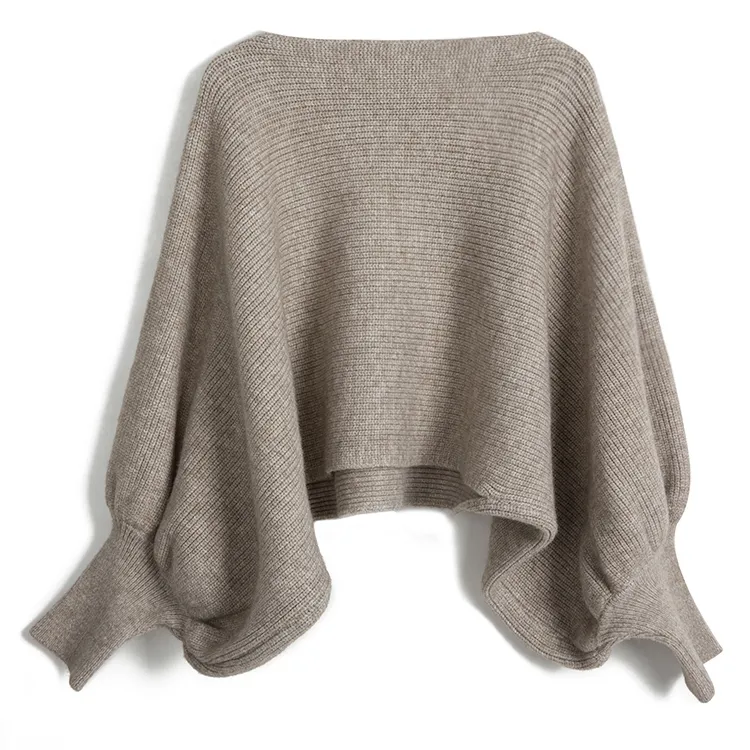 Loose casual and slimming haute couture lantern sleeved short sweater