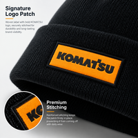 Bonnet classique en tricot côtelé noir personnalisé avec logo brodé, 100 % acrylique, pour l'hiver, unisexe, pour l'extérieur, chaud, style bonnet court, ODM