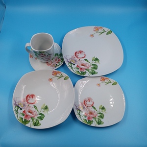 Marca personalizada cerámica <span class=keywords><strong>vajilla</strong></span> <span class=keywords><strong>de</strong></span> <span class=keywords><strong>porcelana</strong></span> cuadrado 20/30 piezas vajillas - Product Image 5