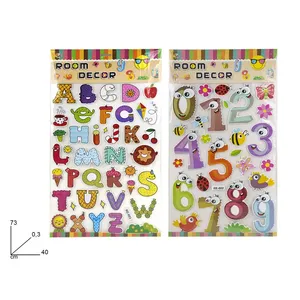 Pegatinas decorativas de alfabeto y números para habitación infantil, calcomanías de pared de 73x40cm - Product Image 1