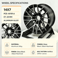 Nouvelle jante de golf en alliage d'aluminium forgé de 14 pouces (14x7) pour voiturette de golf, voiture de tourisme, véhicule de chasse, voiture électrique, quads et accessoires