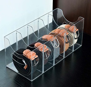 Organizzatore Porta Cinture con 5 Scomparti, Espositore in Plastica Trasparente per Cravatte e Papillon - Product Image 1