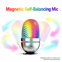Microphone de bureau professionnel RVB coloré avec support pour jeux, karaoké, chat vocal et diffusion en direct