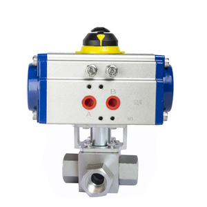 COVNA Fabricant chinois Robinet à bille 3 voies haute pression DN25 1/2'' en acier inoxydable 304 fileté HK56 à action rapide pneumatique - Product Image 3