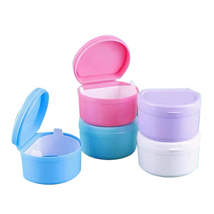 Caja de almacenamiento para dentaduras postizas, estuche portátil de plástico para remojar dientes, 90x84x55mm, para uso adulto - Product Image 3
