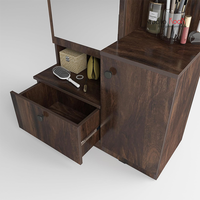 Coiffeuse en bois pour chambre à coucher avec tiroir, miroir et grand espace de rangement, longue coiffeuse avec miroir