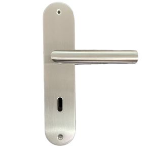 Ensemble de poignées de serrure à mortaise modernes résistantes au <span class=keywords><strong>feu</strong></span>, en acier inoxydable, avec plaque de support en laiton massif, pour projets commerciaux - Product Image 5