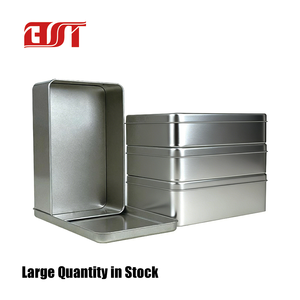 Scatola <span class=keywords><strong>in</strong></span> Metallo Argentato con Coperchio, Contenitore Grande per Chiavi Auto, Biscotti, Astuccio per Matite 8,2 X 4,7 X 2,4 Pollici - Product Image 1