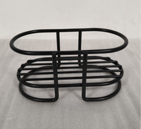Support d'organisation de rangement moderne à 2 fentes en métal noir pour lavabo de salle de bain