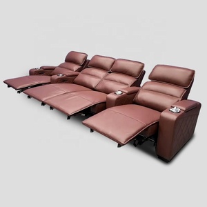 Ensemble <span class=keywords><strong>de</strong></span> canapé inclinable avec appuie-tête électrique moderne en cuir véritable, tableau d'écriture personnalisable pour salon <span class=keywords><strong>de</strong></span> <span class=keywords><strong>théâtre</strong></span> avec lumière d'ambiance - Product Image 2